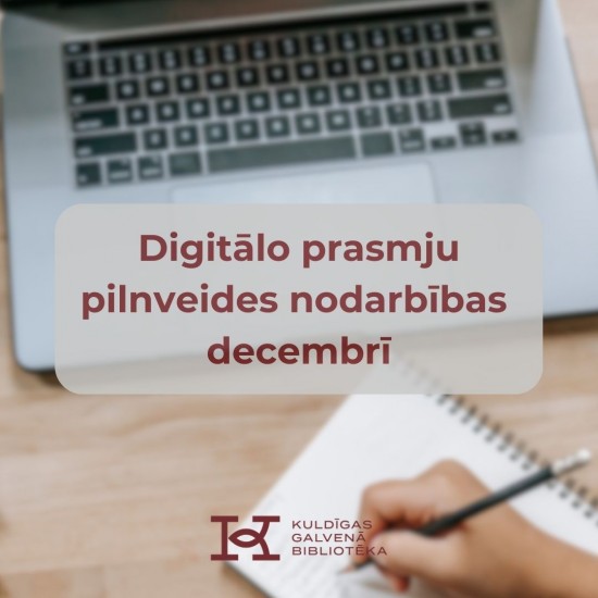 Digitālo prasmju pilnveides nodarbības decembrī